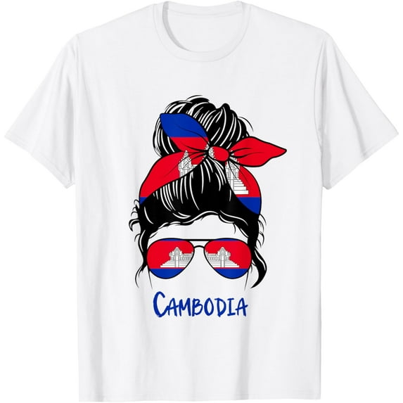 Cambodian Girl Cambodia girl Khmer woman flag T-ShirtMen and women, White T-shirt, size: Extra large