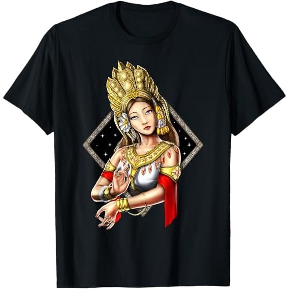 Cambodian Khmer Traditional Dance Girl Apsara Cambodia T-Shirt S-3XL