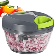 Cambom Manual Food Chopper Vegetable Cutter, Hand String Vegetable Chopper Onions Cutter for Vegetable Fruits Nuts BPA Free Food Safe Material