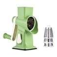 thumbnail image 1 of Cambom Rotary Cheese Grater Hand Crank Cheese Shredder for Fresh Cheese, Vegetable, Nuts,Non- Suction Base, Free Cleaning Brush Three Blades,Green, 1 of 8