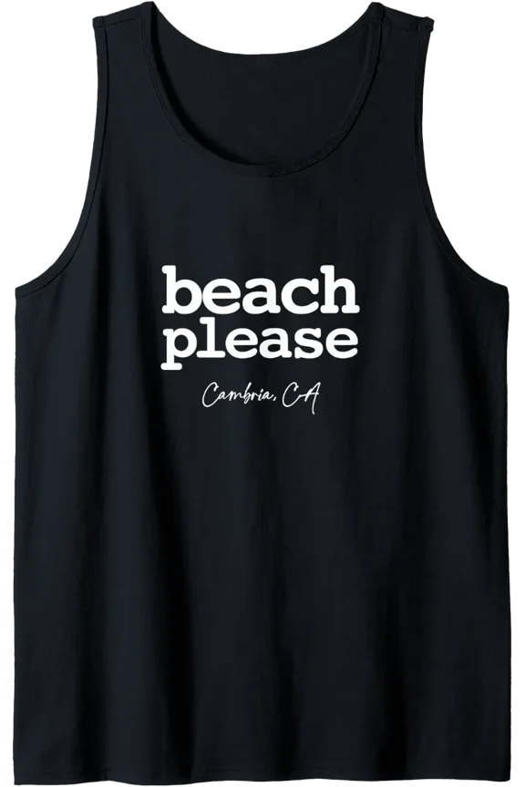 Cambria California Ca Beach Please Simple Graphic Tank Top Size S-3XL