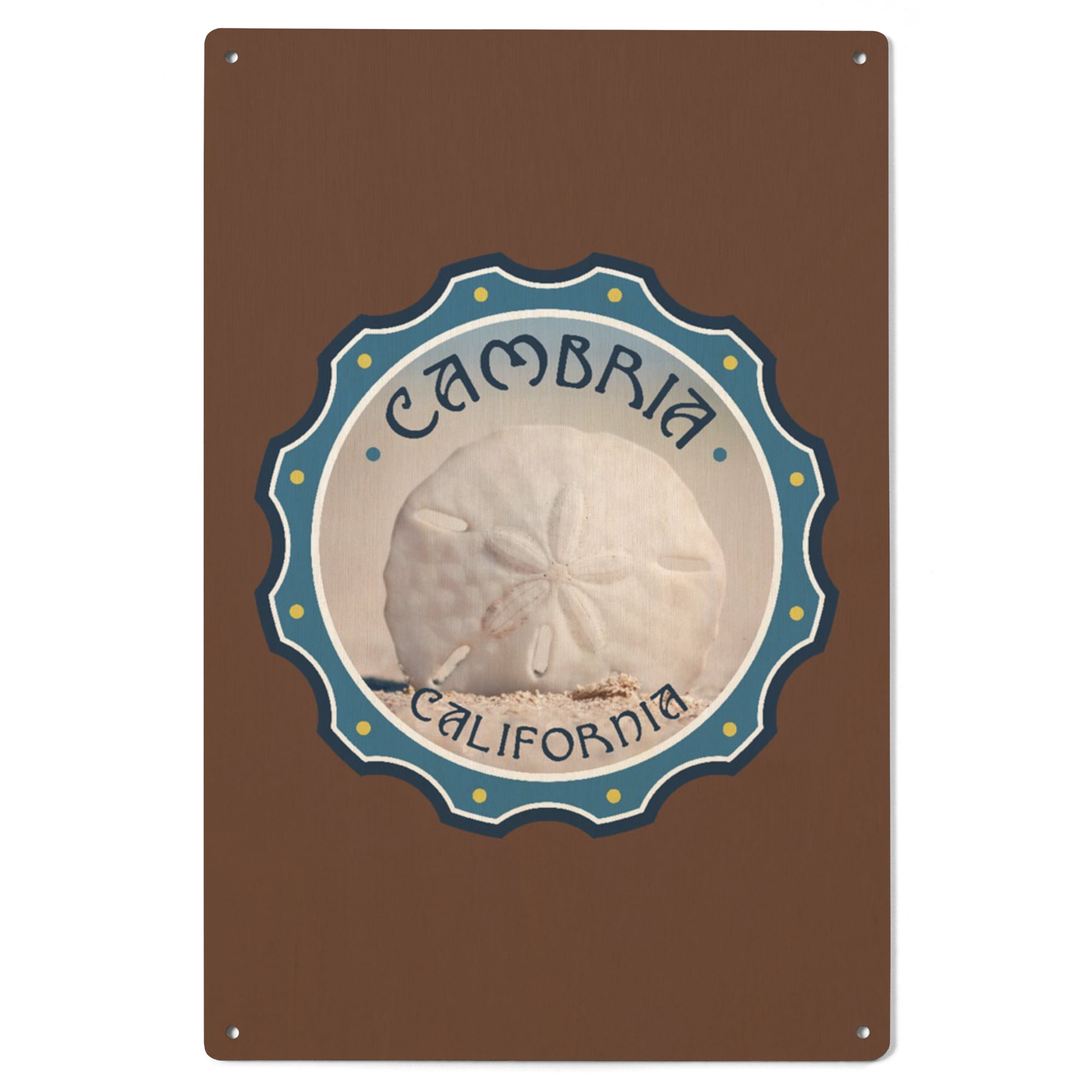 Cambria, California, Sand Dollar and Beach, Contour Birch Wood Wall ...