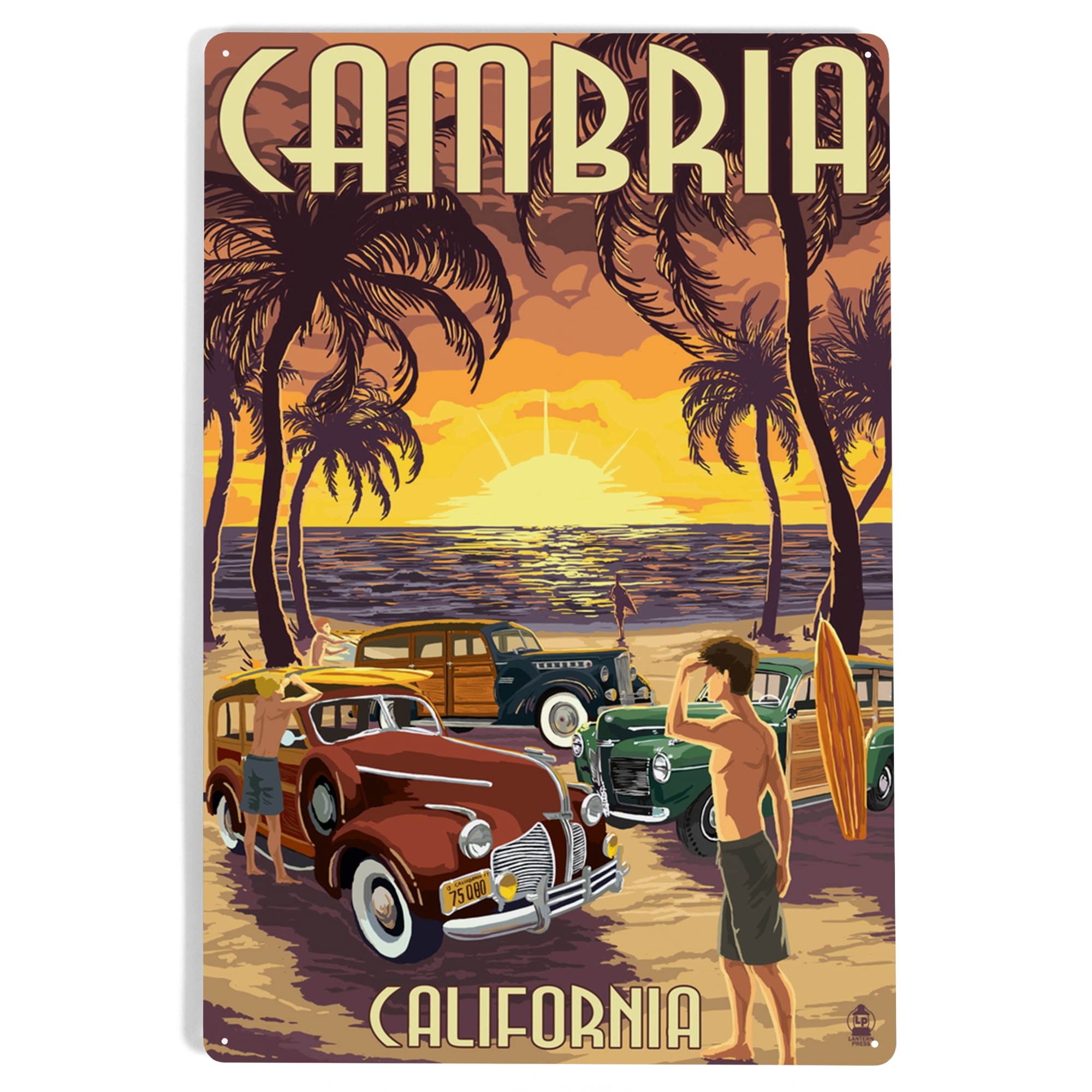 Cambria, California, Woodies and Sunset (12x18 Aluminum Art, Indoor ...