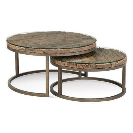 Cambria Reclaimed Wood Nesting Table in Brown