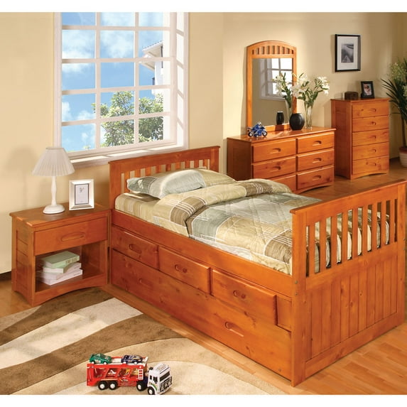 Cambridge 1-Drawer Nightstand in Honey Oak