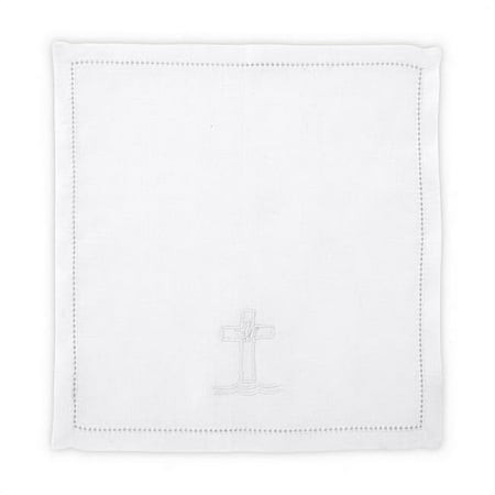 Cambridge 149393 Embroidered Cross & Dove Baptismal Napkin - Pack of 4
