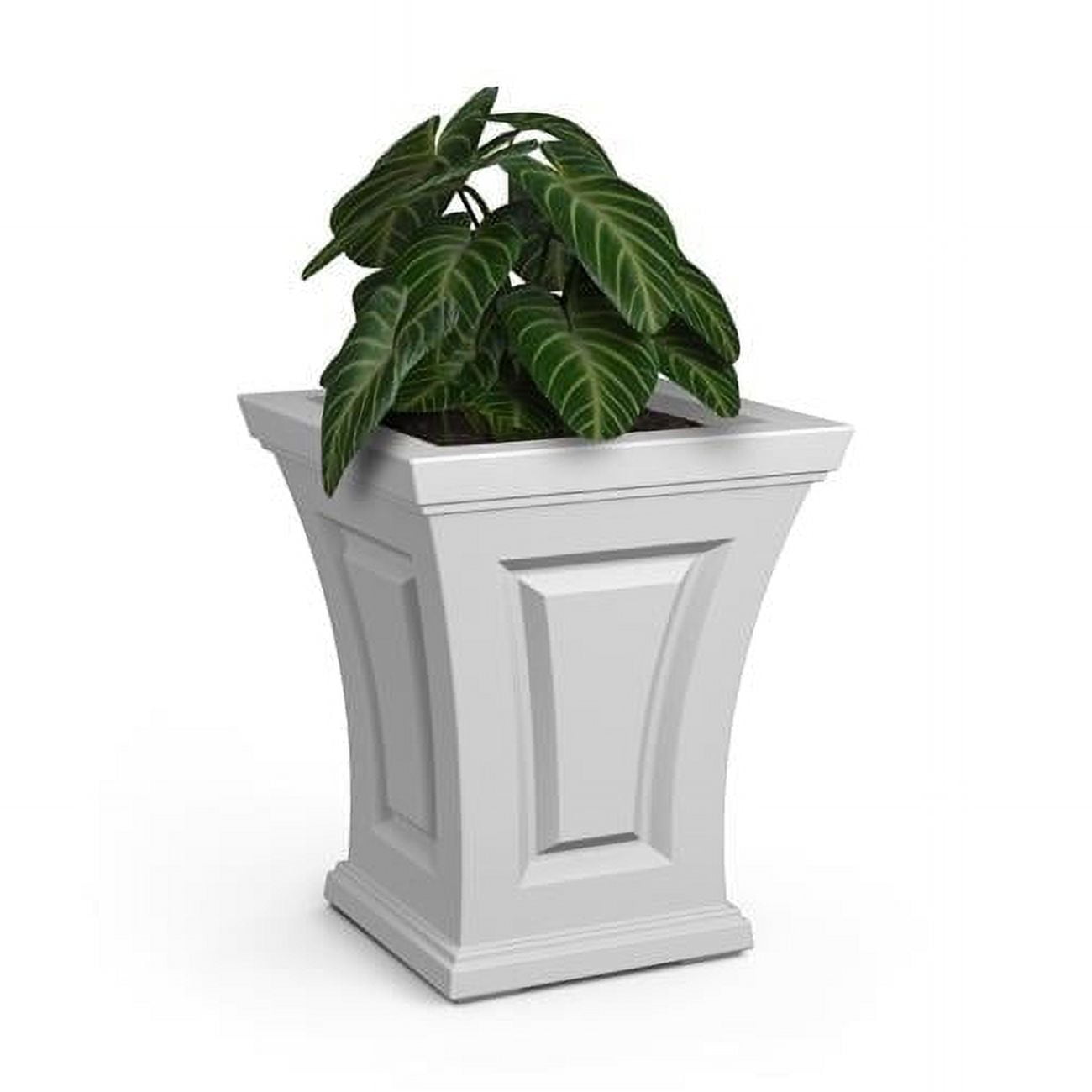 Mayne Cambridge 15"x 15"x 18" Tall Square White Self-Watering Polyethylene Planter