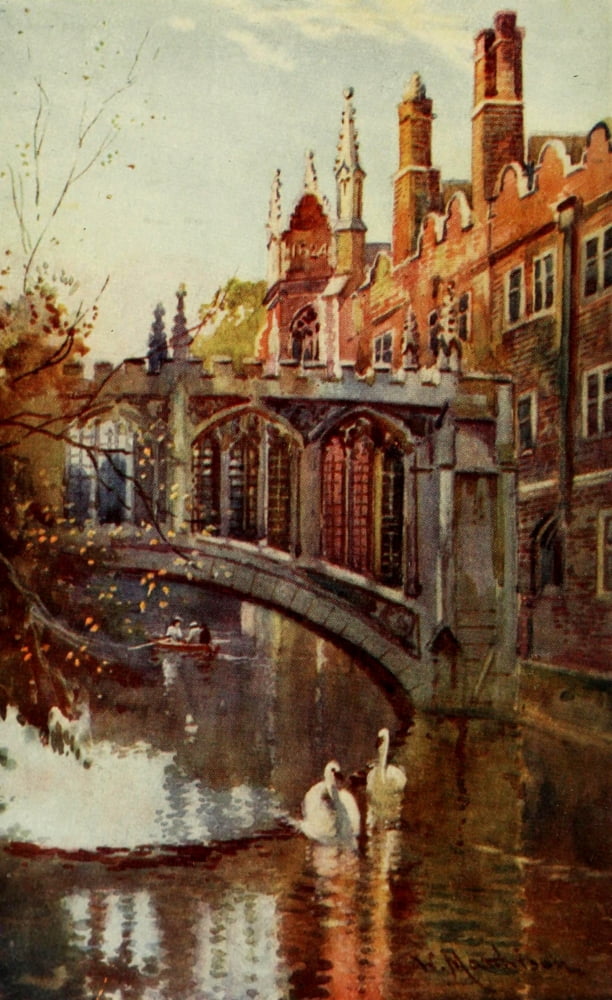 Cambridge 1907 Bridge of Sighs St Johns Canvas Art - William Matthison (18 x 24)