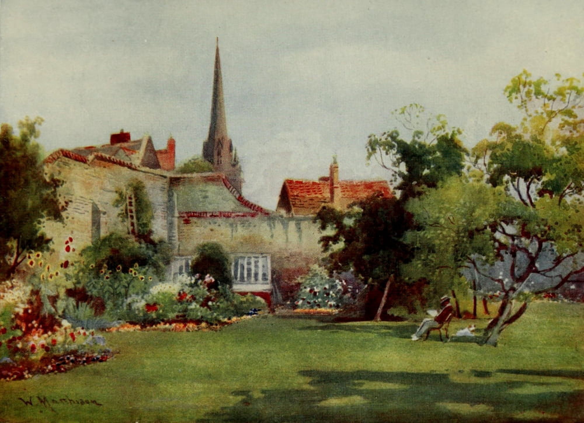 Cambridge 1907 Christs college Fellows Miltons mulberry Canvas Art - William Matthison (18 x 24)