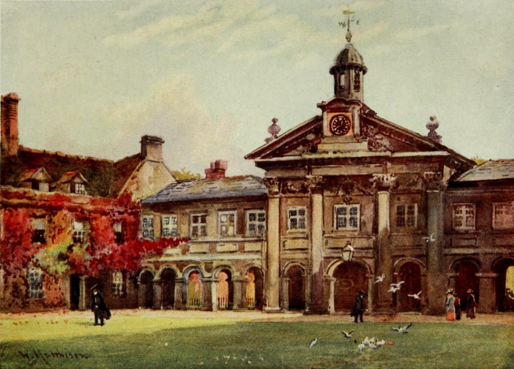 Cambridge 1907 Emmanuel college first court Canvas Art - William Matthison (18 x 24)