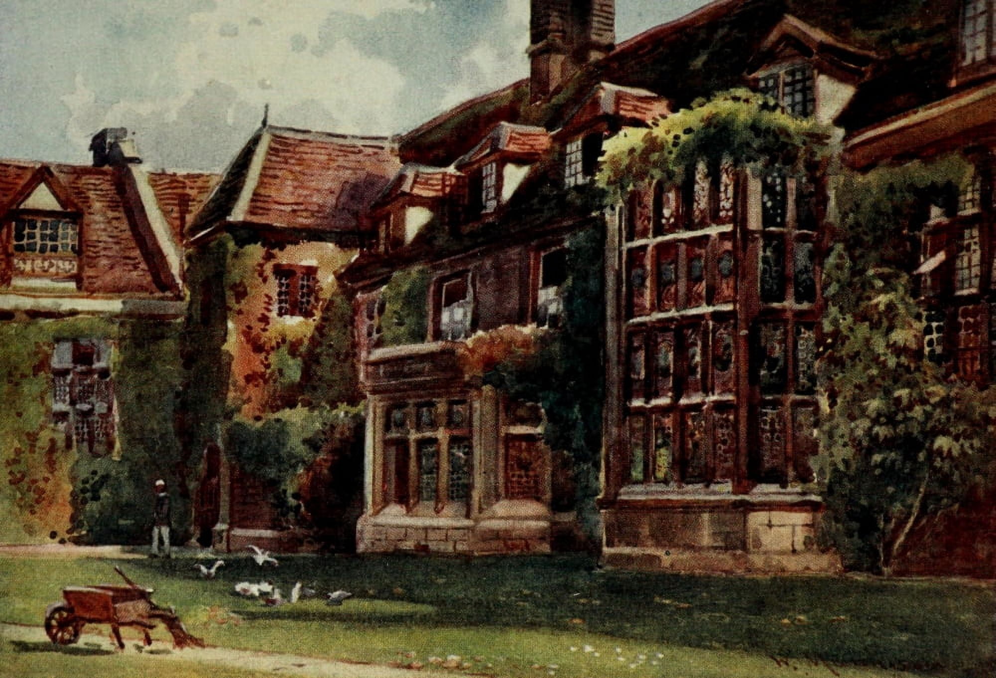 Cambridge 1907 Emmanuel college old court Canvas Art - William Matthison (24 x 36)