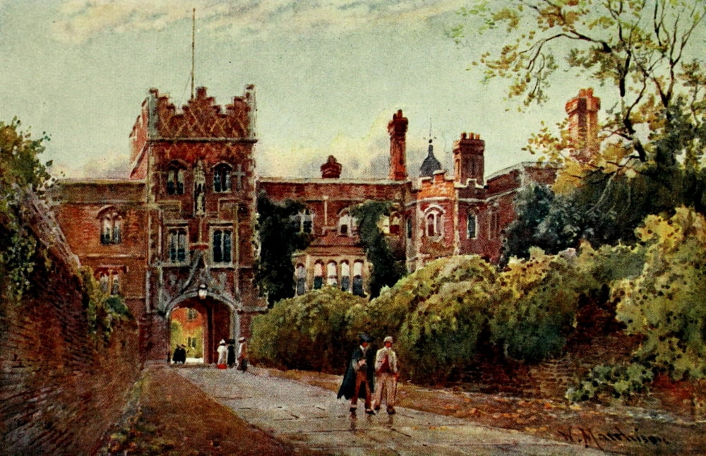 Cambridge 1907 Jesus college gateway Canvas Art - William Matthison (18 x 24)
