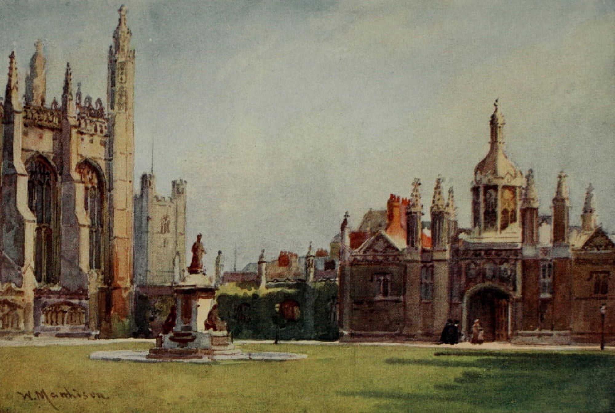 Cambridge 1907 Kings college chapel & entrance court Canvas Art - William Matthison (18 x 24)