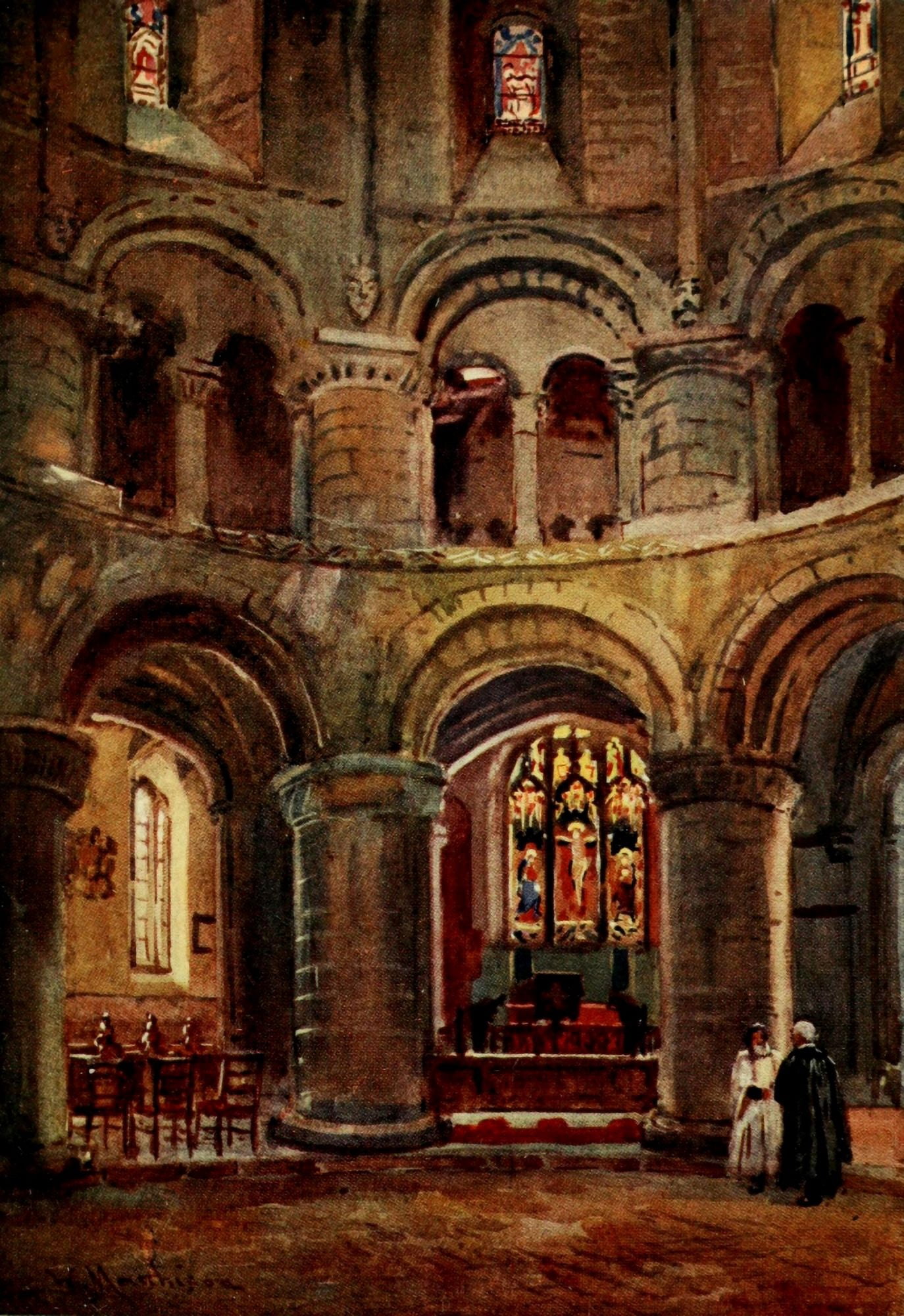 Cambridge 1907 Norman church of Holy Sepulchre Canvas Art - William Matthison (18 x 24)