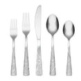 thumbnail image 1 of Cambridge 20-Piece Sandblast Stainless Steel with Sleek Chrome Ribbon Accents Handle (Service for 4), 1 of 2