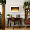 thumbnail image 1 of Cambridge 35-in. White Indoor Wall Mount Electric Fireplace with Log Display, 1 of 16