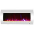 thumbnail image 1 of Cambridge 42" Curved Wall Mount Electric Fireplace Heater in White with Multi-Color LED Flames, Crystal Rocks, and Remote Control, 1 of 4