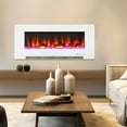 thumbnail image 1 of Cambridge 50-in. Wall Mounted Electric Fireplace Heater in White with Log Display and Remote Control, CAM50WMEF-2WHT, 1 of 28
