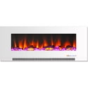 Cambridge 50-in. White Indoor Wall Mount Electric Fireplace with Log Display