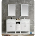 thumbnail image 1 of Cambridge 60"White Dbl Sink Traditional Bathroom Vanity & Mirrors, 1 of 7