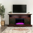 thumbnail image 1 of Cambridge 62-in. Mahogany Indoor Freestanding Electric Fireplace Mantel with Crystal Rock Display, 1 of 20