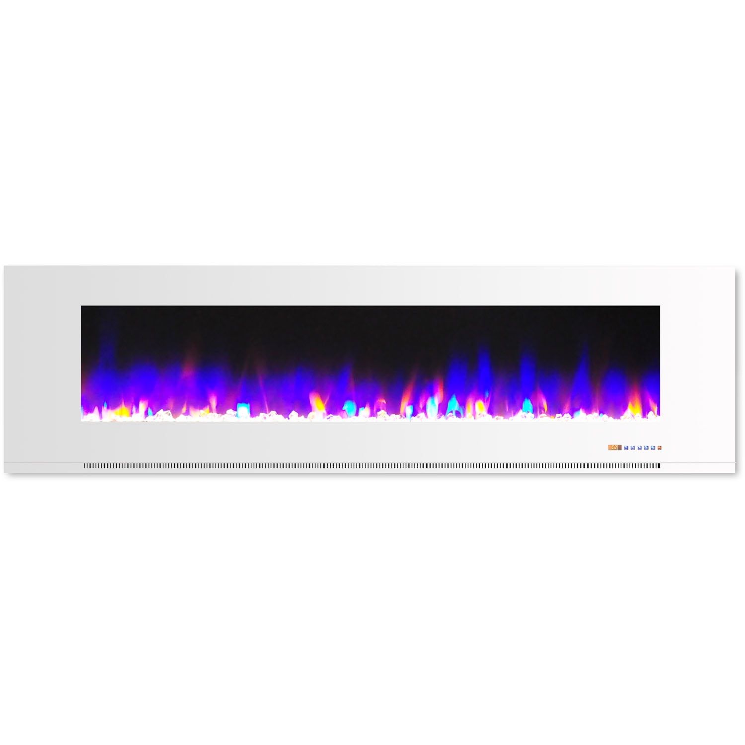Cambridge 72 Wall Mount Electric Fireplace Heater with Multi-Color LED  Flames and Crystal Rock Display - Walmart.com