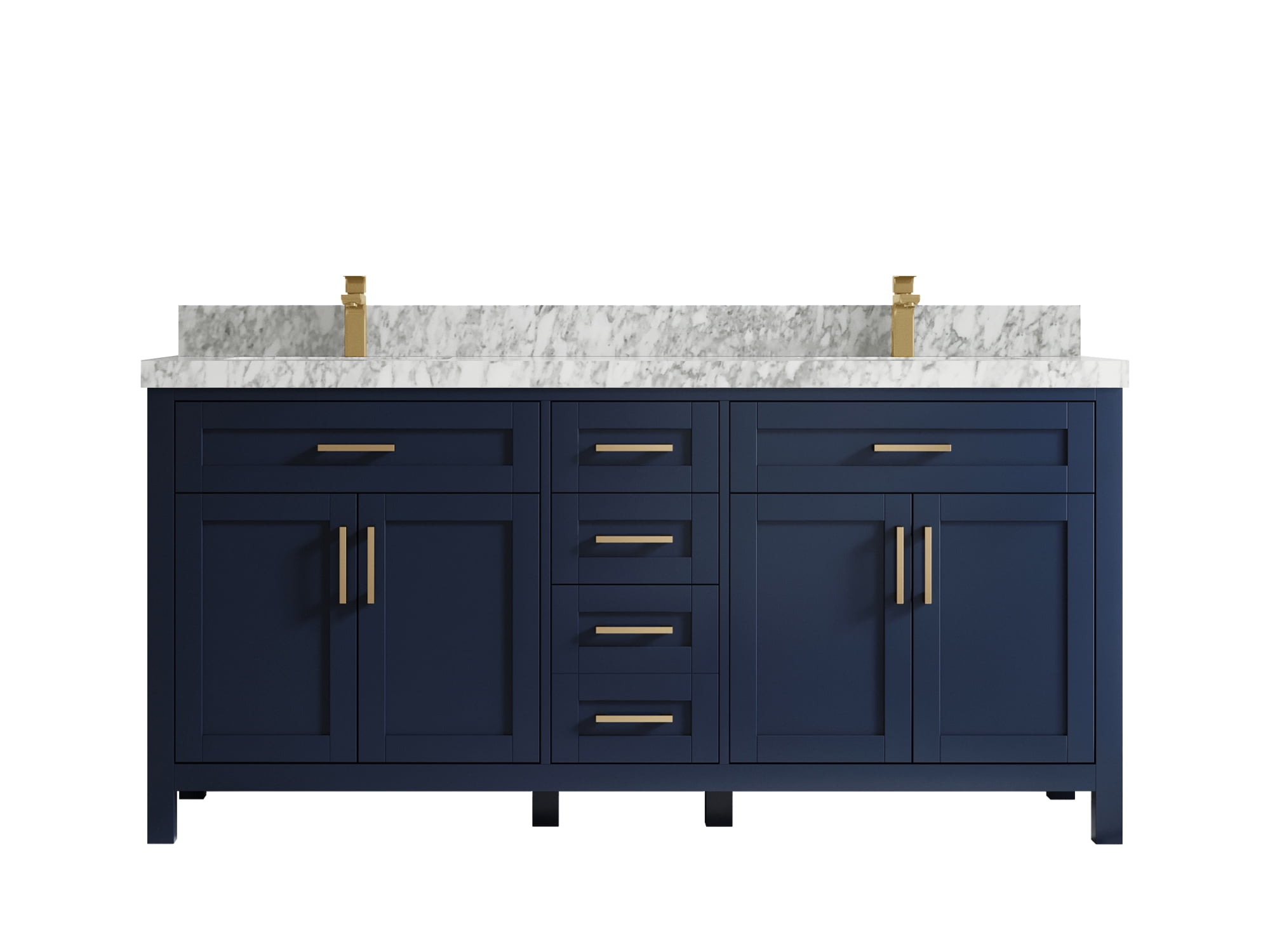Cambridge 72 in. W x 22 in. D Double Sink Bathroom Vanity in Hale navy ...