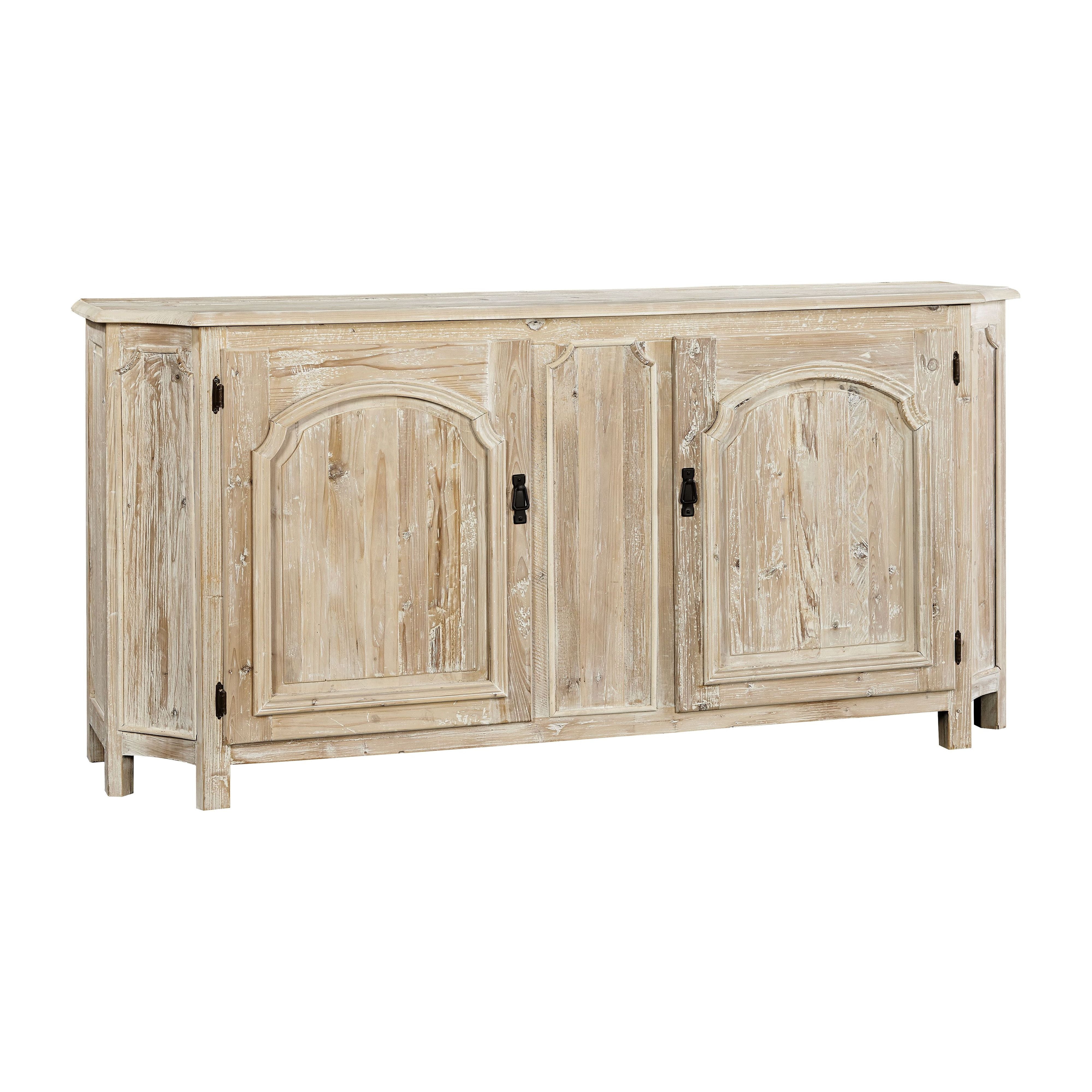 74-Inch Reclaimed Pine Sideboard with Concave Accents
