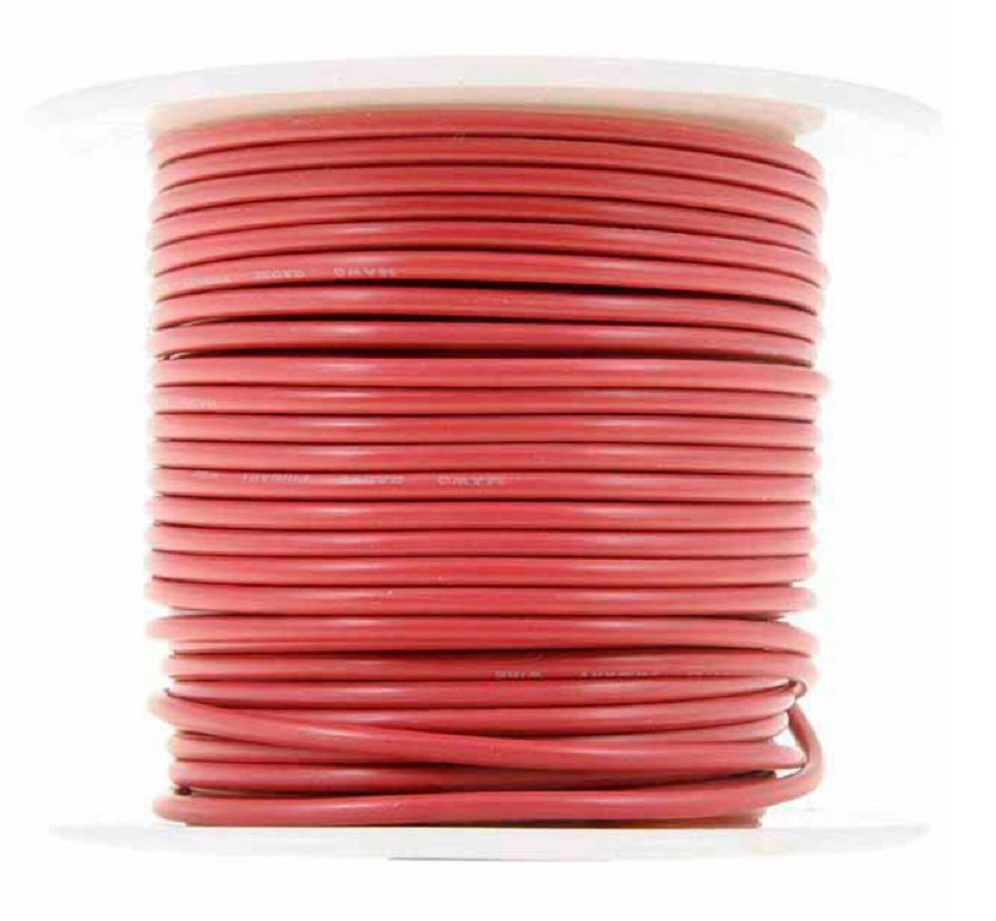 Cambridge 85776 100 ft. 14 AWG Wire Spool, Red Coated, Copper Wire ...