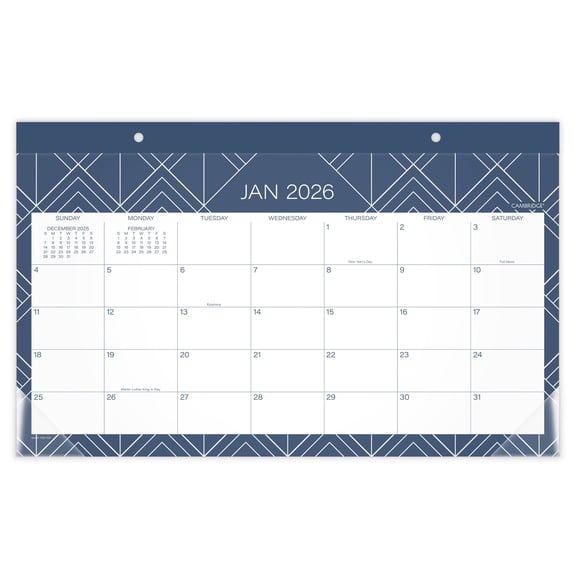 Cambridge Apex 2026 Monthly Desk Pad Calendar Compact 17 34 x 11 - Desk