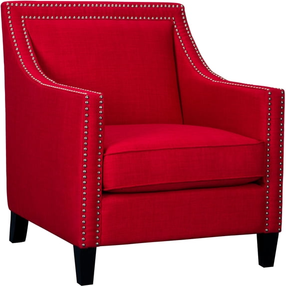 Cambridge Bridgehampton Accent Chair with Nailhead Trim in Berry