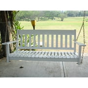 Cambridge Casual 2-Seat Wooden Porch Swing with Durable Polyurethane Coating, White