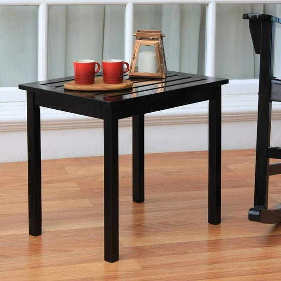 Cambridge Casual Alston Wood Outdoor Side Table Rectangular Black