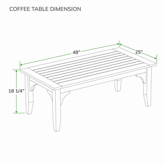 Cambridge Casual  Leon Teak Outdoor Patio Coffee Table Weathered Gray