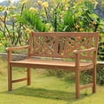 thumbnail image 1 of Cambridge Casual Willem Outdoor Teak Bench - Gray, 1 of 8