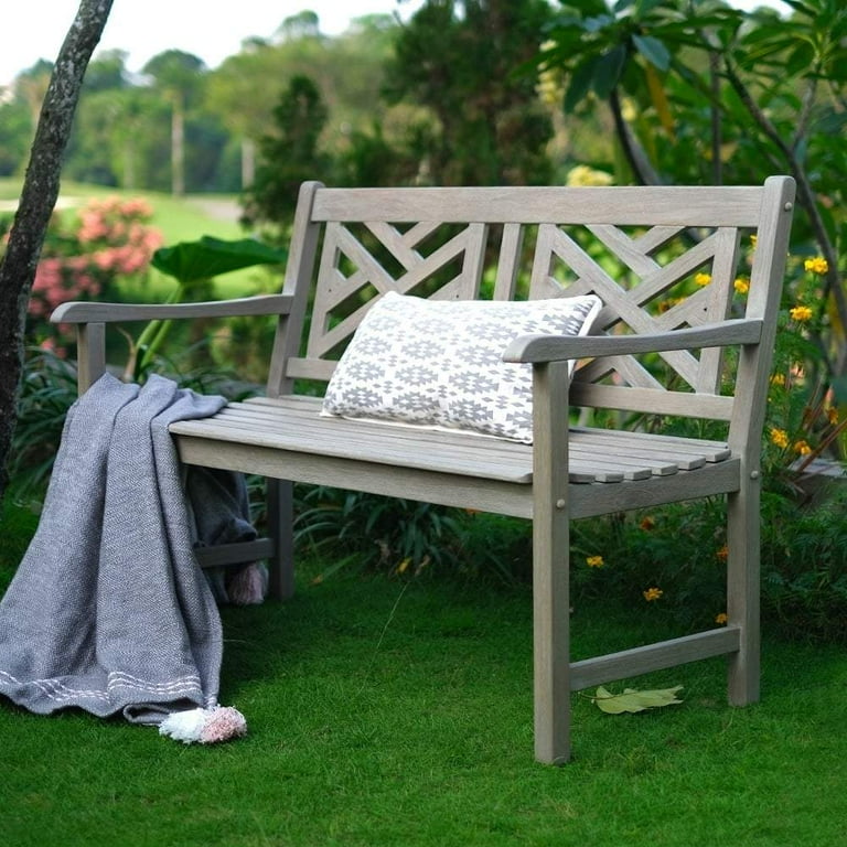 Cambridge Casual Willem Outdoor Teak Bench Weathered Gray