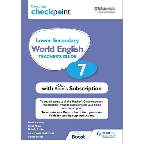 Cambridge Checkpoint Lower Secondary World English Teacher's Guide 7 with Boost Subscription Booklet: Hodder Education G, (Paperback)