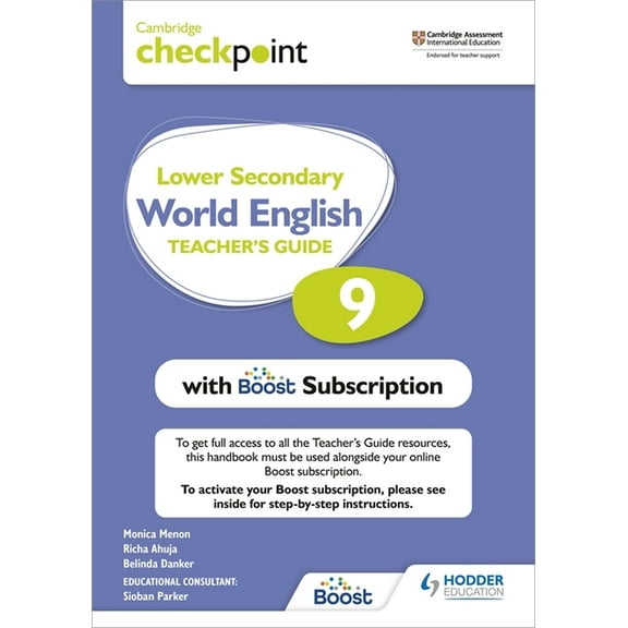 Cambridge Checkpoint Lower Secondary World English Teacher's Guide 9 with Boost Subscription Booklet: Hodder Education G, (Paperback)