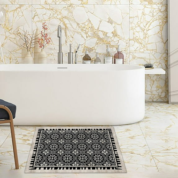 Cambridge Collection Accent Rug , Black & Ivory, Handmade Moroccan Wool, Ideal for High Traffic Areas in Entryway, Living Room, Bedroom, Crystal velvet carpet