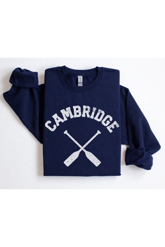 Cambridge Crewneck T-Shirt Rowing Pullover T-Shirt Row Club Outfit Faded, Style Sporty, At