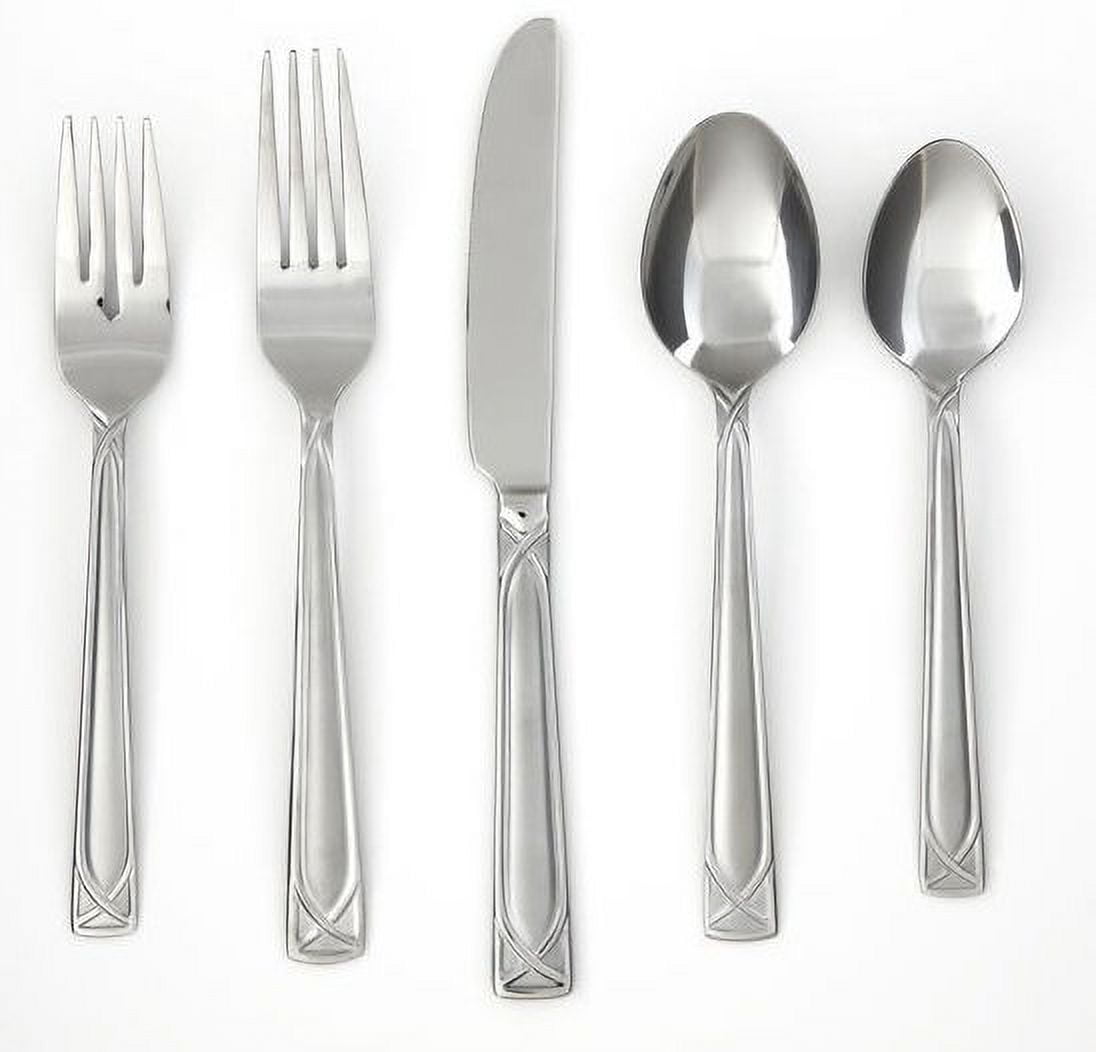 Cambridge Criss Cross Flatware Set 20 Stainless Steel Criss Cross