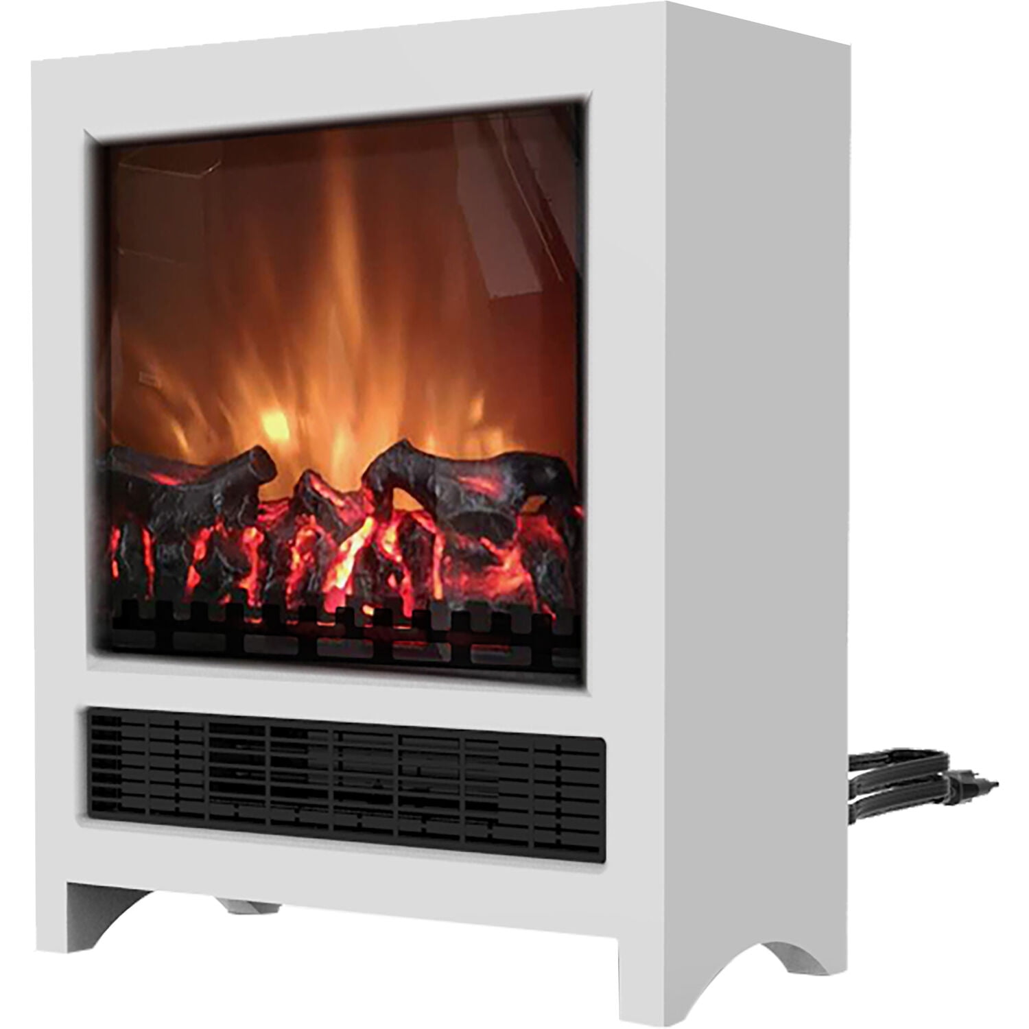 Cambridge Electric Fireplace 15 Freestanding Portable Space Heater,  Realistic Log Flame Effect, 1350W, CSA Approved Safety , White -  CAM15FSFP-1WHT - Walmart.com