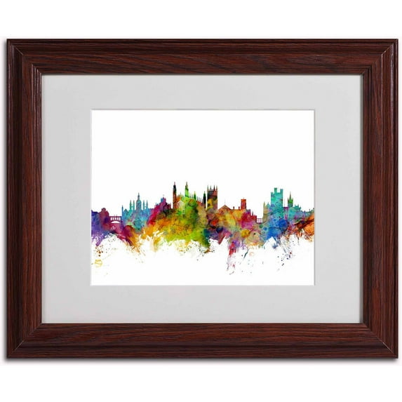 "Cambridge England Skyline" Canvas Art by Michael Tompsett, Wood Frame