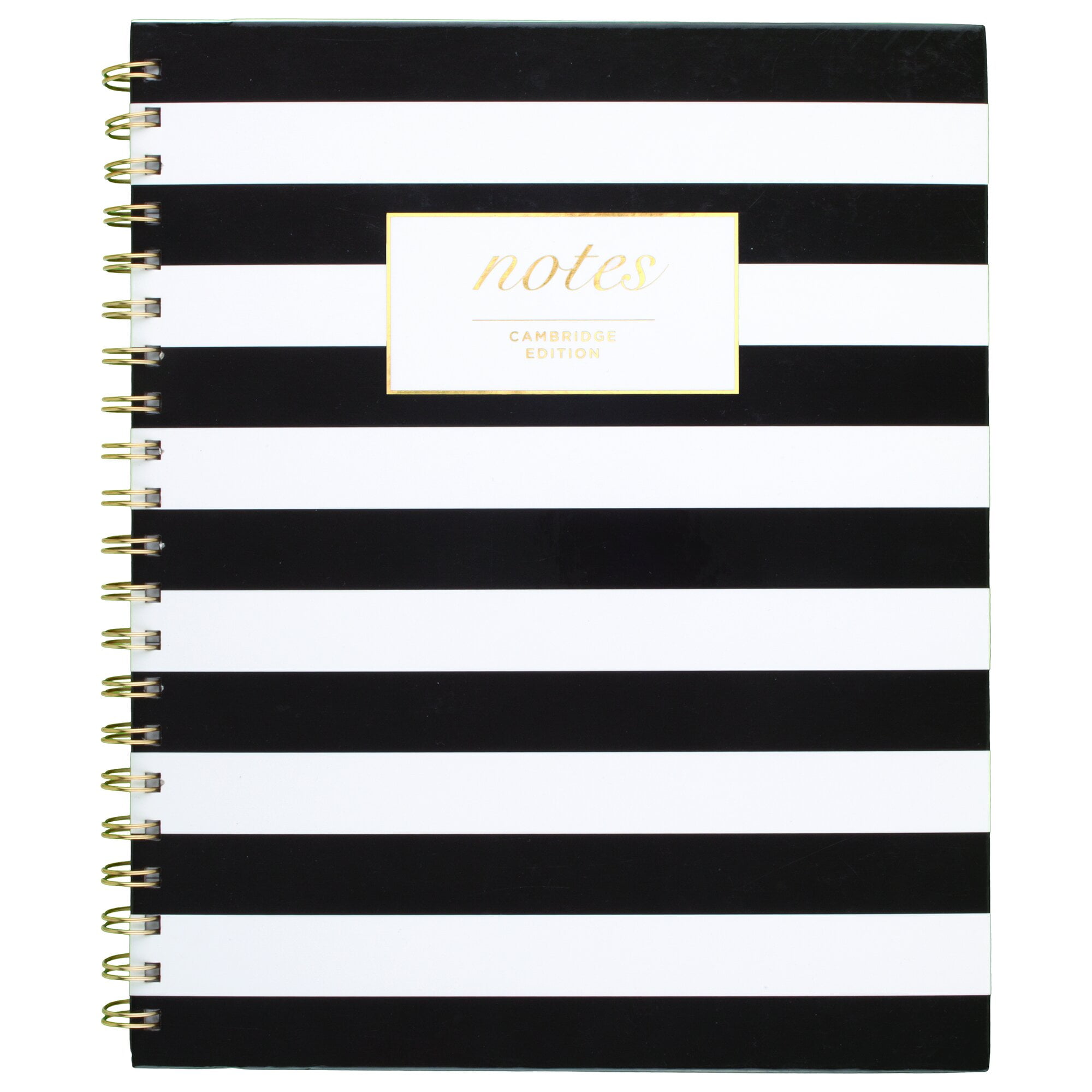 Cambridge Fashion Hardcover Business Notebook, 80 Sheets, 8 1/4" x 11", Black/White Stripe
