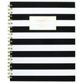 thumbnail image 1 of Cambridge Fashion Hardcover Business Notebook, 80 Sheets, 8 1/4" x 11", Black/White Stripe, 1 of 9