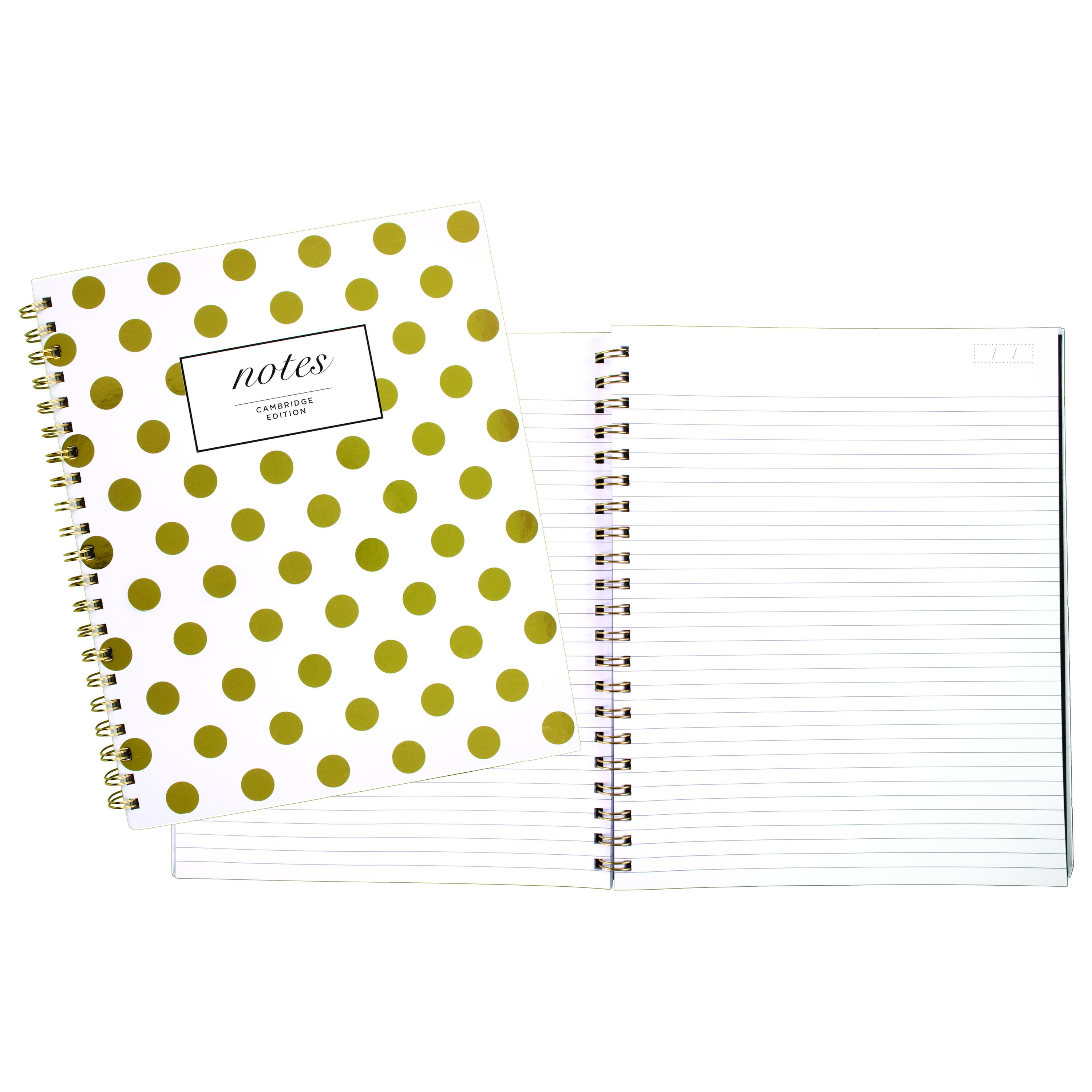 Cambridge Fashion Hardcover Business Notebook, 80 Sheets, 9 x 11, Gold  Dot (59014)