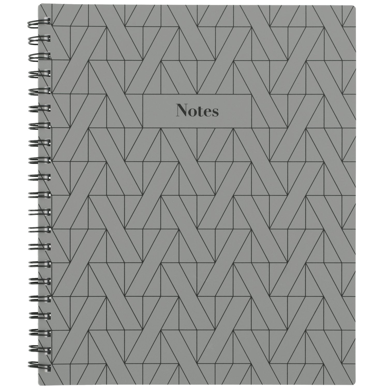 Cambridge Fashion Notebook, 80 Sheets, 8.5" x 11", Gray Geo