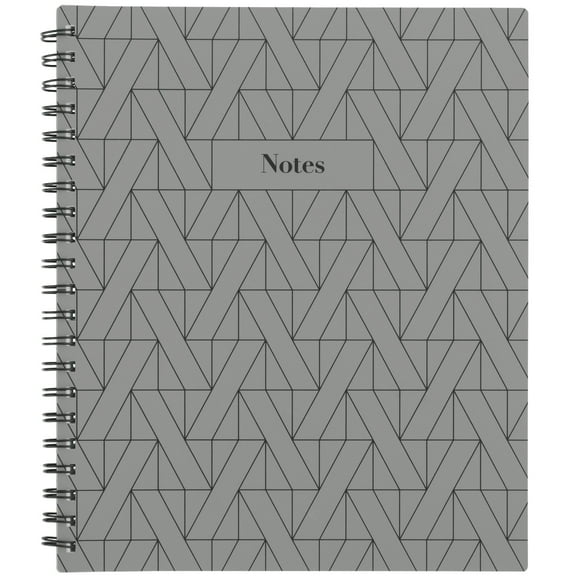 Cambridge Fashion Notebook, 80 Sheets, 8.5" x 11", Gray Geo