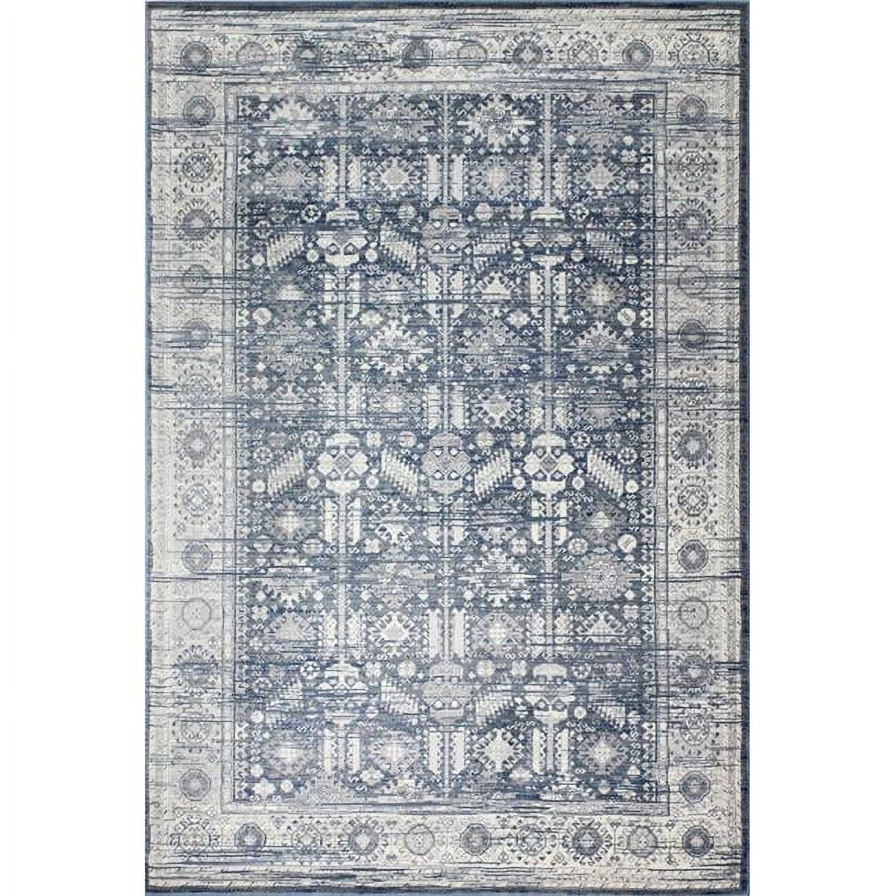 Rectangular Rug Light Blue Cambridge Geometric Transitional Polypropylene Power Loom Rectangle ...