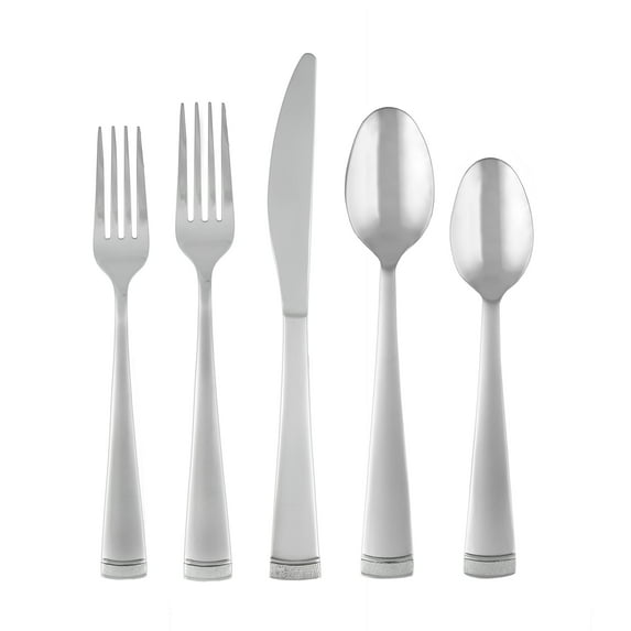 Cambridge Gratitude Sand 45-Piece Stainless Steel Flatware Set with Chrome Buffet (Service for 8)